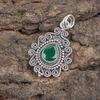 Green Onyx Gemstone 925 Sterling Silver Handcrafted Statement Pendant 1.55" For Birthday Gift PP-25-17