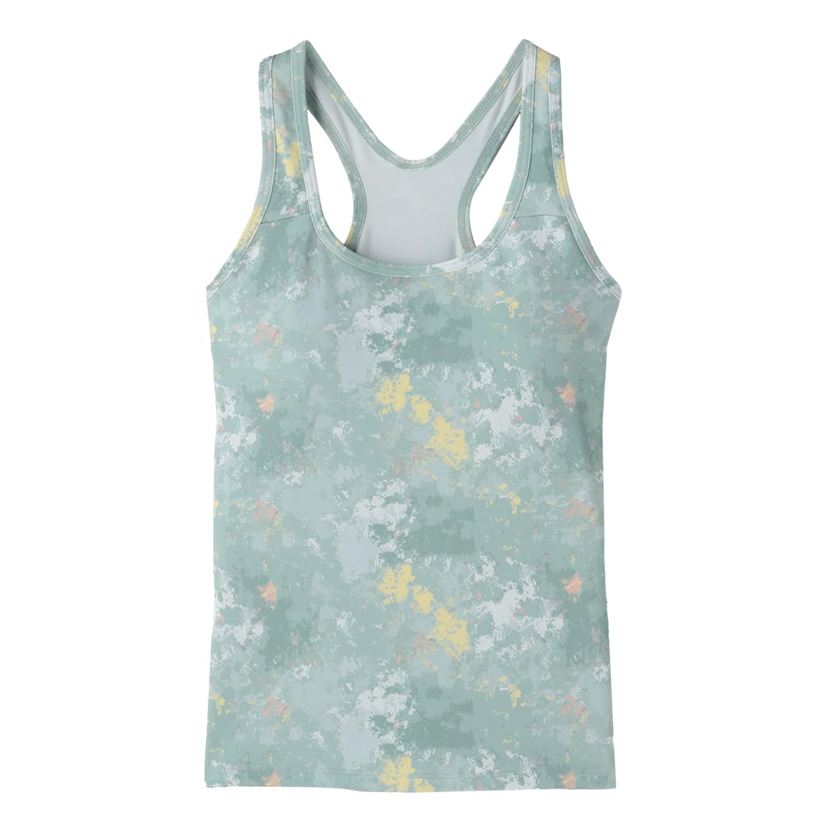 

Топ-майка для йоги Atsugi Clear Beauty Active с формованными чашками 47048RS, с рисунком, влагоотводящая, быстросохнущая, мятный