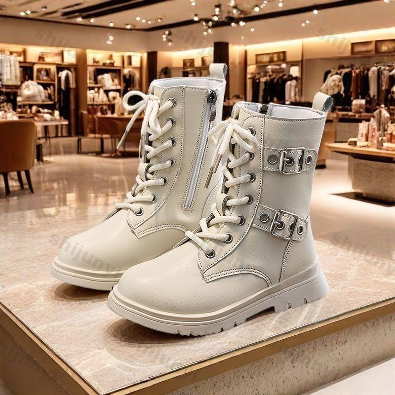 Autumn Children Short Boots   Girl  Comfortable Korean Solid Color Versatile Zip PU Leather Shoes Kids Ankle Boots