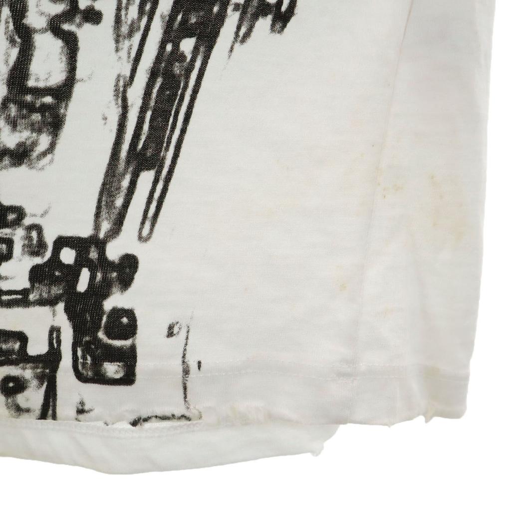 Hydrogen Made In Italy Skull Print Short Sleeve Vintage Processing T-shirt Men's Used