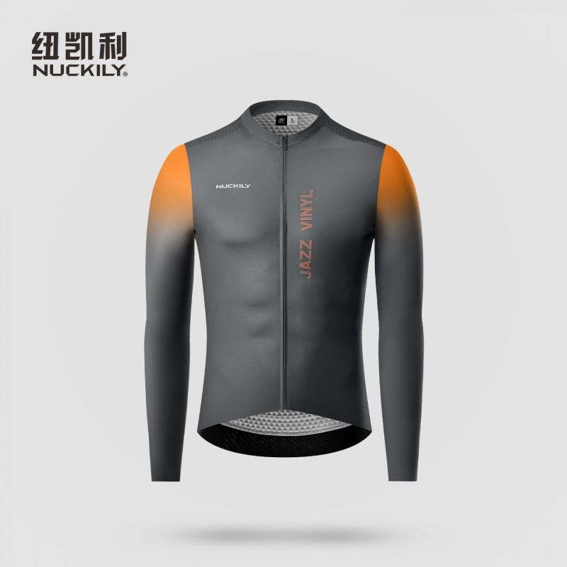 Mens Long Sleeve Cycling Jersey Road Bike Moisture Wicking Top Windproof Sun Protection