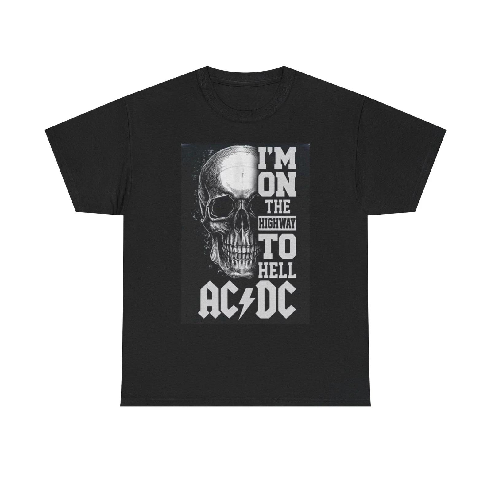 

ACDC Highway To Hell Graphic T Shirt Vintage Rock Unisex Heavy Cotton Tee 4XL