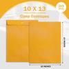 10x13 Clasp Envelopes 20 Pack, Goefun Large Brown Yellow Manilla Envelopes 10x13 with Clasp and Gummed Seal for Office - 100GSM Kraft Paper