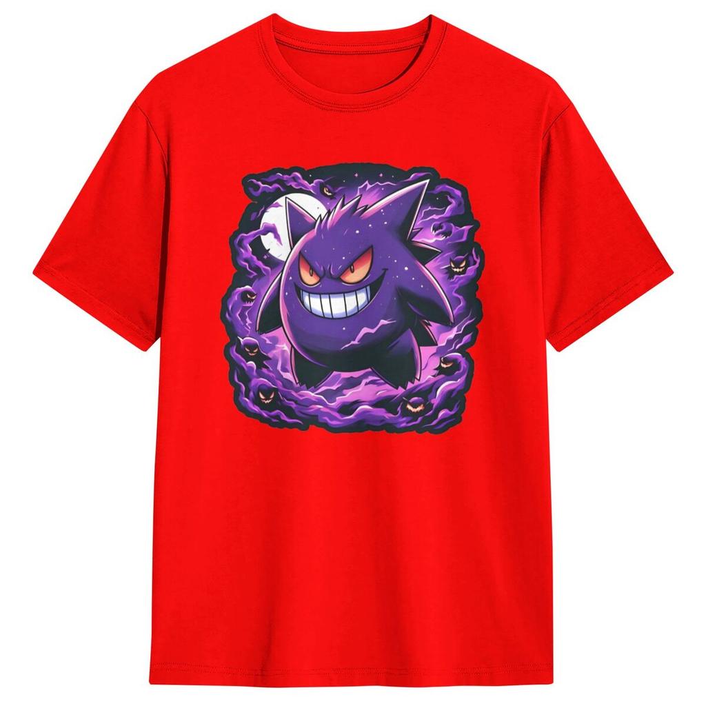Pokemon Gengar T Shirt Man Vintage Cotton T-Shirts Summer O-Neck Fashion Tees Cheap Oversize Clothing