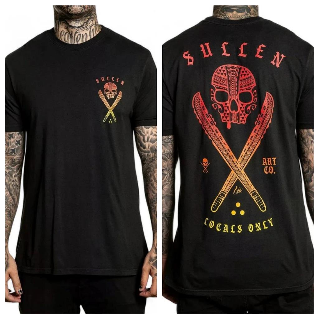 New Unisexs Sullen Art Collective Locals Only Lio Badge Tattoo Black TShirt Highend Luxury Unisex Style Both of Unisex and Unisex