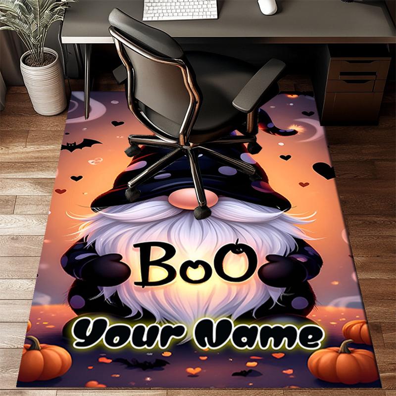 1PC Custom Name Halloween Gnome Boo Night Theme Floor Mat Ideal for Living Room, Game Rooms, Office, Bedroom,Floor Mat Playful Design252