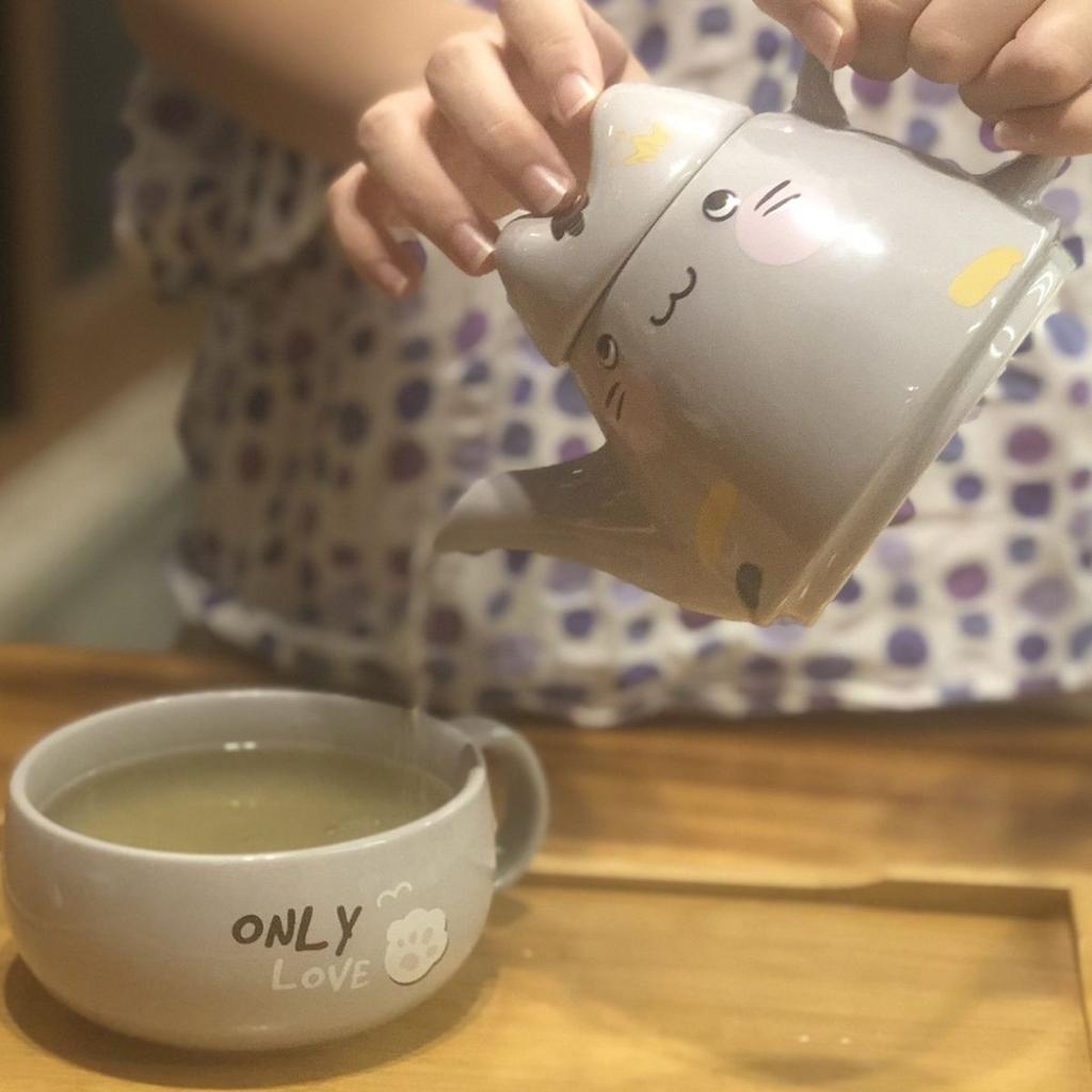 400ml Fat Cat Keramický hrnec Matka a dítě Kávový čajový set Konvice Japonská kreslená konvice na čaj 1 hrnec 1 šálek