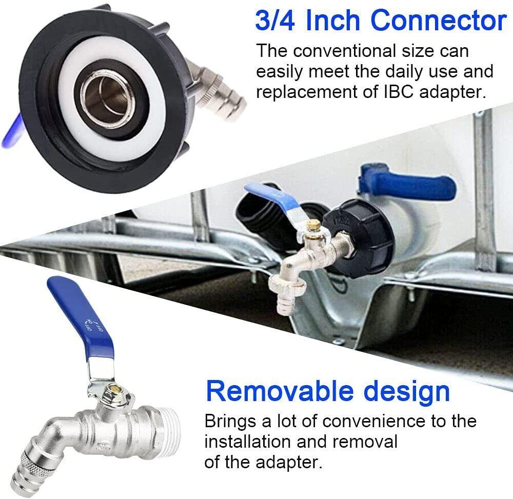 IBC - Adattatore universale per serbatoio dell'acqua,valvola di