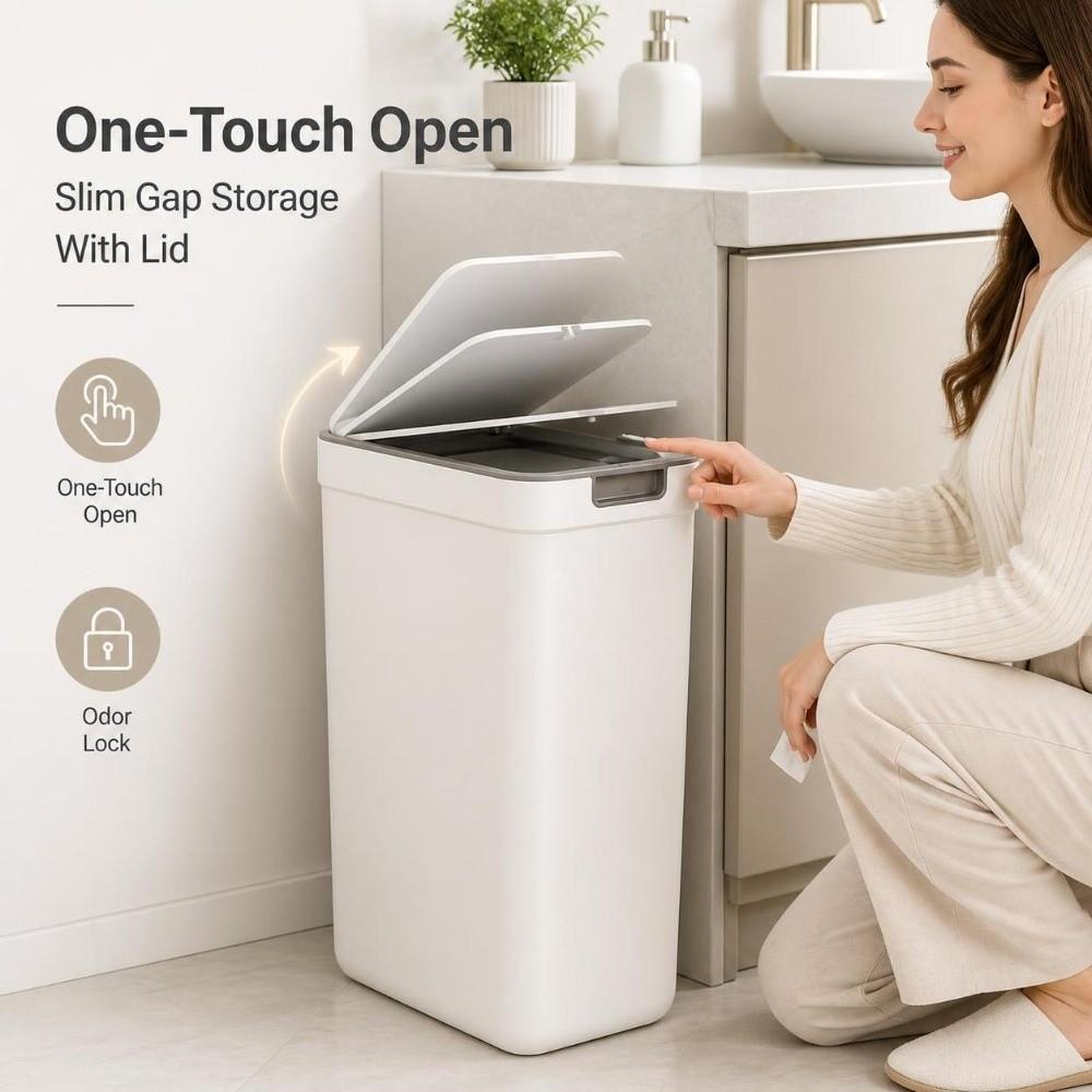 Odor-Sealing Waterproof Garbage Bin with Lid Living Room Dustbin Bathroom Trash Can  Home Use