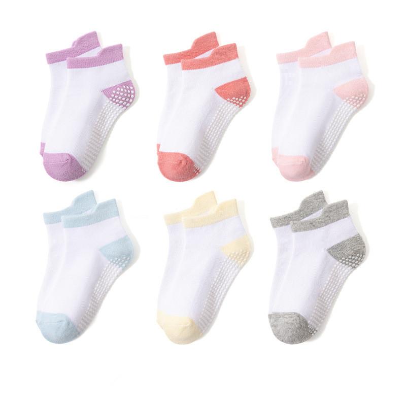 6 Paar 0-5 Jahre Rutschfeste Kindersocken mit Griff Kleine Mädchen Jungen Knöchelsocken Säuglinge Kleinkinder Kinder Bodensocken