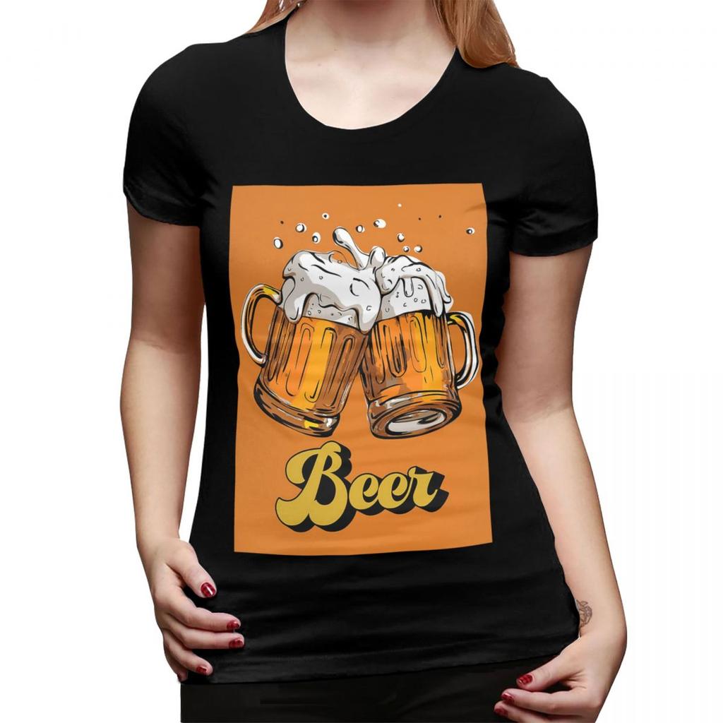 Beer TShirt for Women Crew Neck Streetwear T Shirts Womens Short Sleeve Summer Clothes Tops