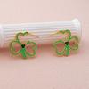 Japanese and Korean Simple Butterfly Clip Clover Earrings Personalized Exaggerated Oil Drip Earrings Small Fresh Pastoral Earrings