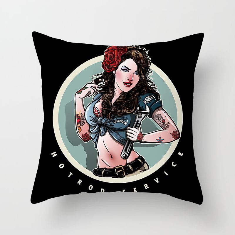Japanese Ninja Character Digital Single-sided Printing Sofa Pillow Cushion Cover Home