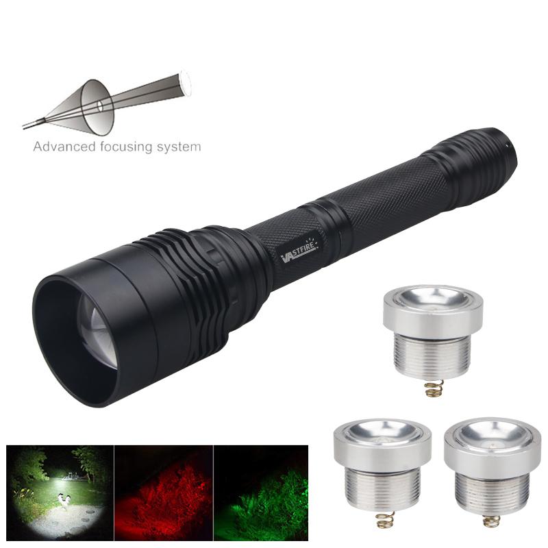 C11 Tactical Zoomable Hunting Flashlight XRE Red/Green/White Torch Predator Lanterna Focus Adjustable Torch Outdoor Scout Light