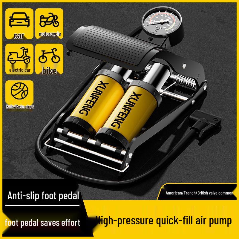 Fußbetriebene Hochdruck-Reifenluftpumpe für Kleinwagen