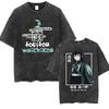 Hot Sale Demon Slayer Tokitou Muichirou Graphics Print T-shirt Men Women Vintage Washed Cotton Loose Casual Oversized Short Sleeve Streetwear Top