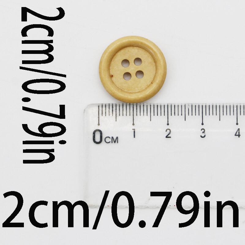 (50Pcs/pack) 2cm 4-Hole Wooden Button Painted Buttons Clothing Accessories DIY Decoration By Hand Holiday Decorations