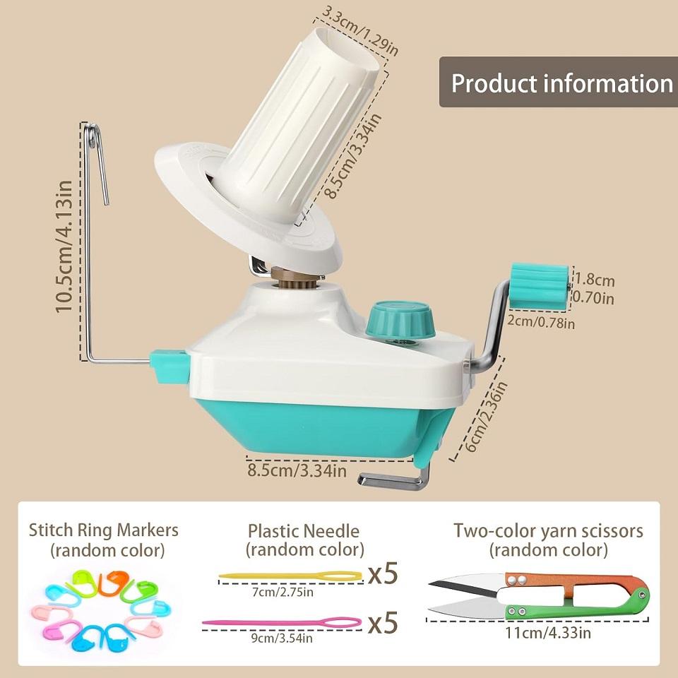 

BUDDUR Ручной набор для намотки пряжи с ножницами и пластиковыми иглами для изготовления клубков хлопчатобумажной пряжи Набор для самостоятельного изготовления поделок синий