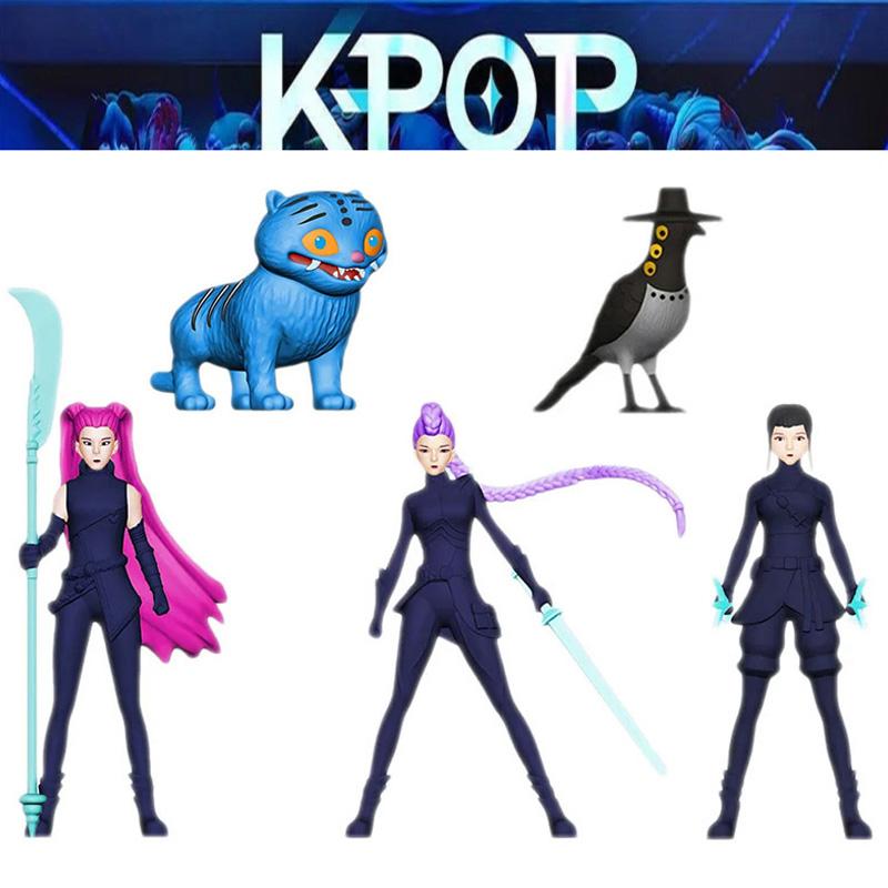 5 Stile Kpop Dämonenjäger Figur PVC Modell Anime Figur Sammlung Statue Schreibtischdekoration Puppen Kinderspielzeug Halloween Geschenke