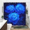 Dreamy Floral & Heart Pattern Polyester Shower Curtain - Stylish Bathroom Decor, Fancy Printed Bath Curtain For Home