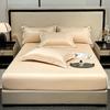 Smooth Mulberry Silk Fitted Sheet High End Ice Silk Mattress Cover with Elastic Bands for Single Double Queen King Bed 140/160