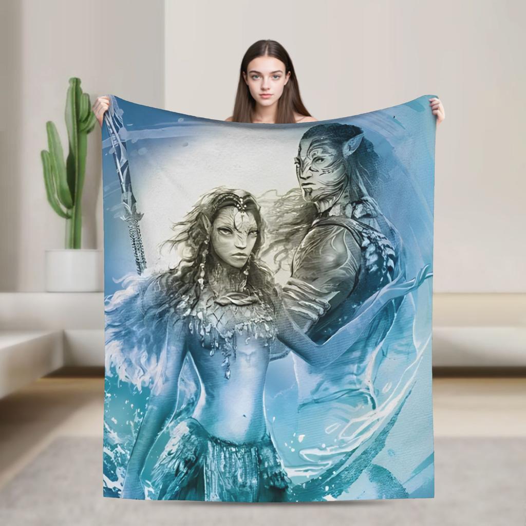 Movie Avatar The Way of Water Blanket  Travel Office Flannel Throw Blanket For Living Room Soft Warm Custom Quality Bedspread