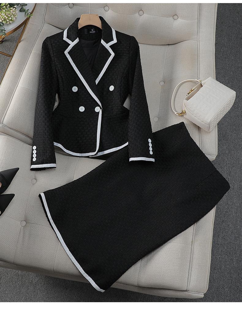 Women's Long-Sleeve Professional Skirt Suit for Fall/Winter - Formal Workwear 9532