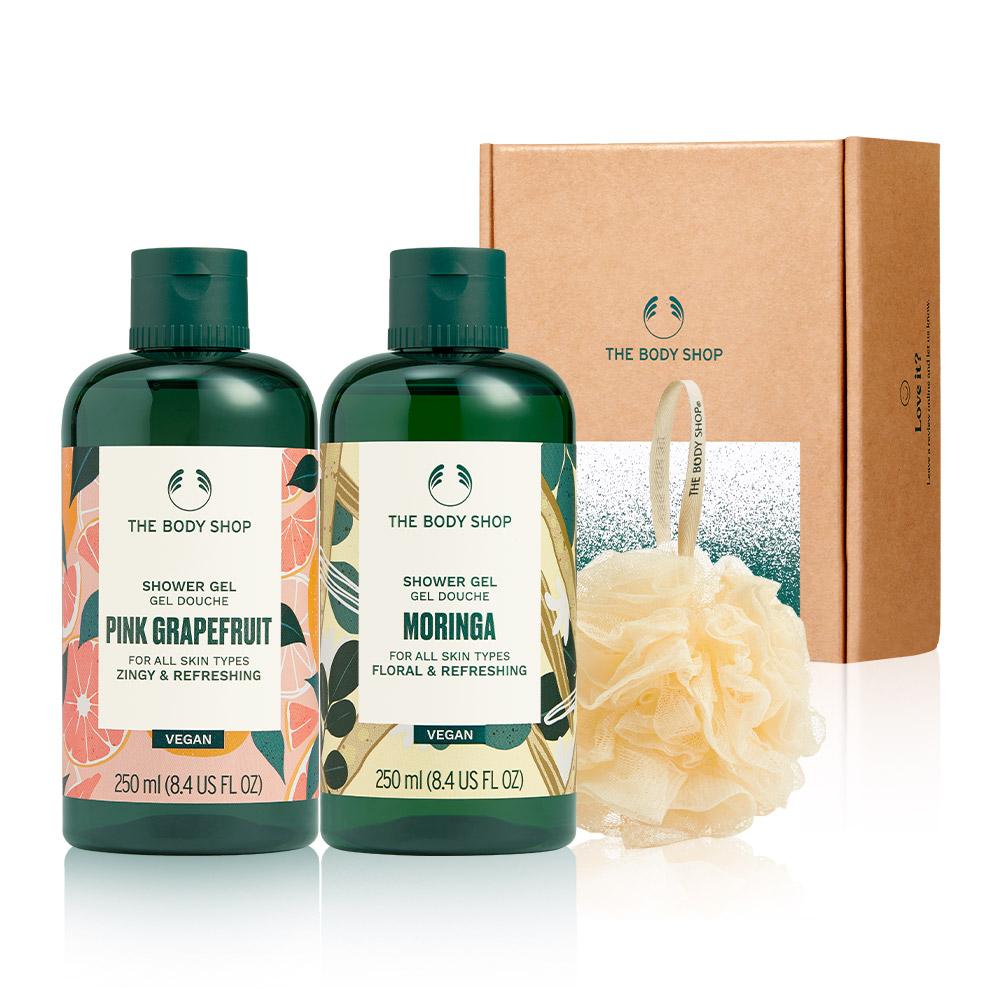 

[The Body Shop] Pink Grapefruit & Moringa Shower Gel Body Wash Gift Set (Shopping Bag)