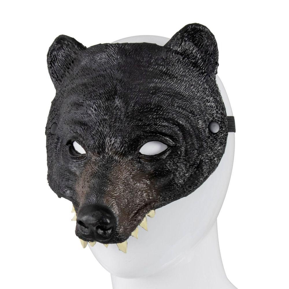 Funny Realistic Bear Mask Personality Cool Halloween Mask Novelty Animal Head Mask Role Playing Props