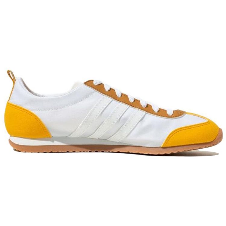 Adidas Neo Vs Jog Komfortable Allsidige Lær Sklisikre Slitesterke Lettvekts Fritid Løpesko Unisex Sneaker Gul Hvit HP9678