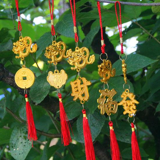 

Подвеска с драконом 2024, подвеска с драконом по знаку зодиака, подвесное украшение на удачу для весеннего фестиваля, новогоднее украшение F