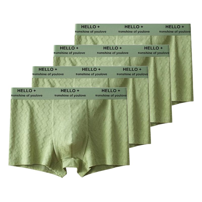 4Pcs Men's Underwear Mid Rise Soft Breathable Boxer Shorts Briefs High Elastic Comfortable Cotton Panties L XL XXL 3XL 4XL