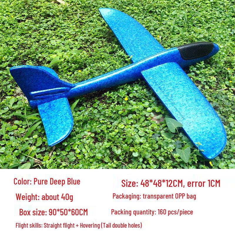 Children's 48CM Luminous Foam Glider Toy - Pure White Model for Outdoor Play