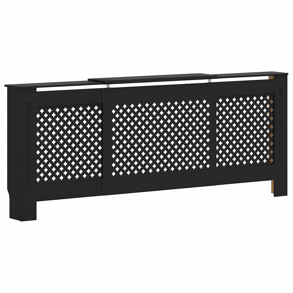 vidaXL MDF Radiator Cover Black 205 Cm