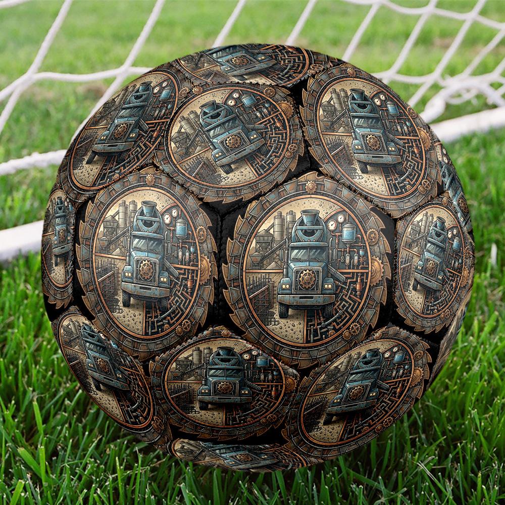 Industrial Gear Truck Art Round Football Size 5 Adult Ball Suitable for Training Matches and Outdoor Team.