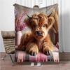 Flannel Throw Blanket Highland Mini Cow HD Digital Print,suitable for sofas,beds,offices,travel,camping chairs,warm blanket Gift