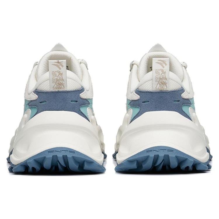New Anta Wear Resistant Cushioning Slip Resistant Low Top Chunky Sneakers Men's White Cyan 112148880R-7