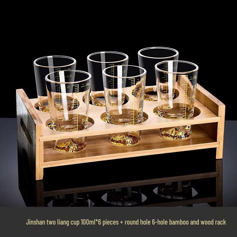 

Shijin Crystal Wine Glass Set with Bamboo Rack