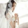 Eleganter einschichtiger weißer Ellbogenlänge Schleier mit Spitzenrand für Brautjungfern und Hochzeit 4,9 Fuß