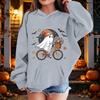 Kids Halloween Printed Hoodie, Loose Fit Casual Pullover for Boys Girls