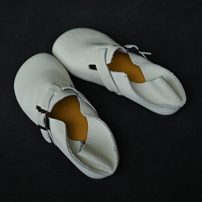 Fashion Woman Mules Genuine Leather Round Toe Soft Soled Loafers Summer New Versatile Soft Cowhide Flat Women's Slides Shoes Slippers