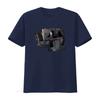 Dark Gothic Sketch Piano Stair Mirror Figure Print Streetwear Casual T Shirt vintage Washed designer clothes Versatile homme