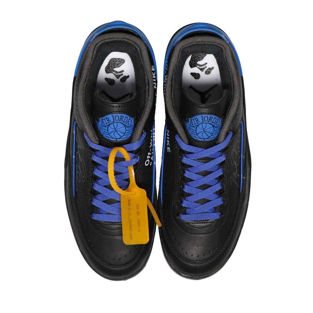 DJ4375-004 Off-White A Nike Air Jordan 2 Low Black and Varsity Royal (Men's)
