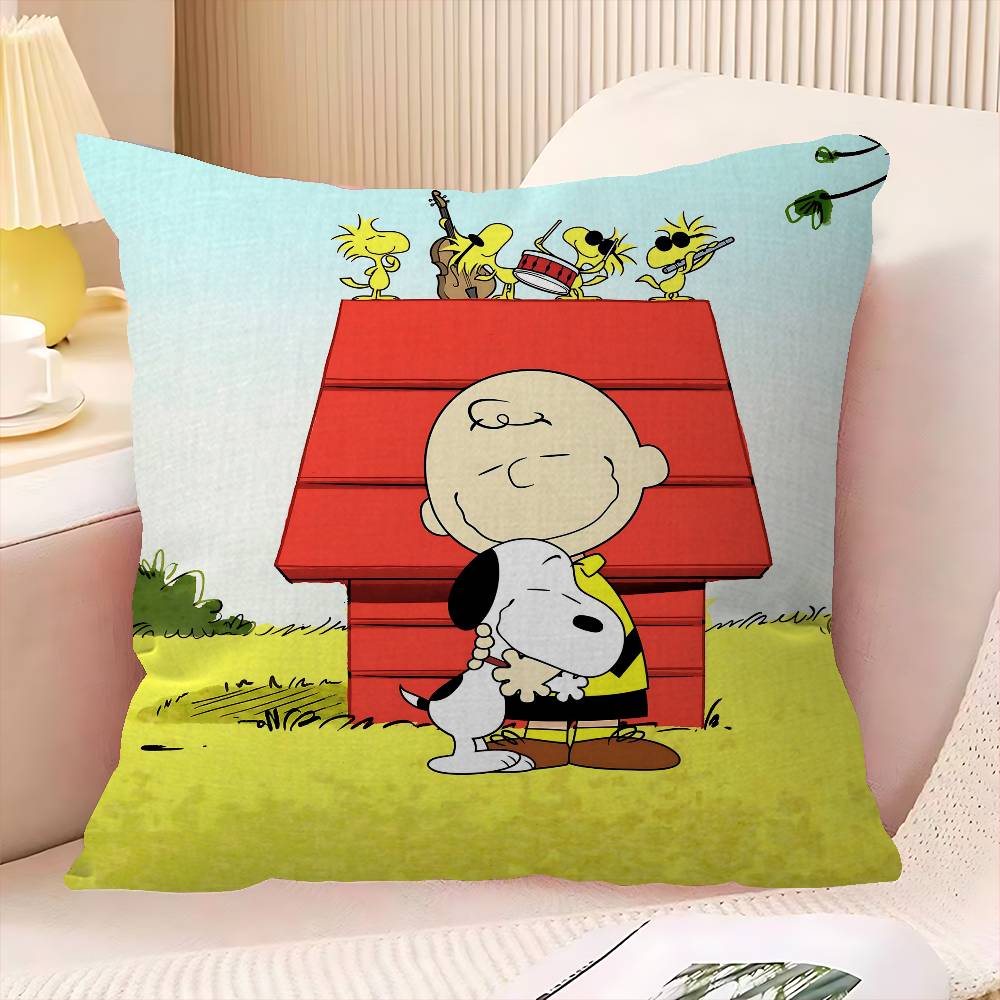 Cartoon S-Snoopy Maple Design Cushion Cover Happy Autumn Harvest Decor Holiday Decorati Pillow Cover