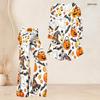 Women Plus Size Halloween Dachshund Printed V Neck Three Quarter Sleeve Flared Top Flared Pants Two Piece Set