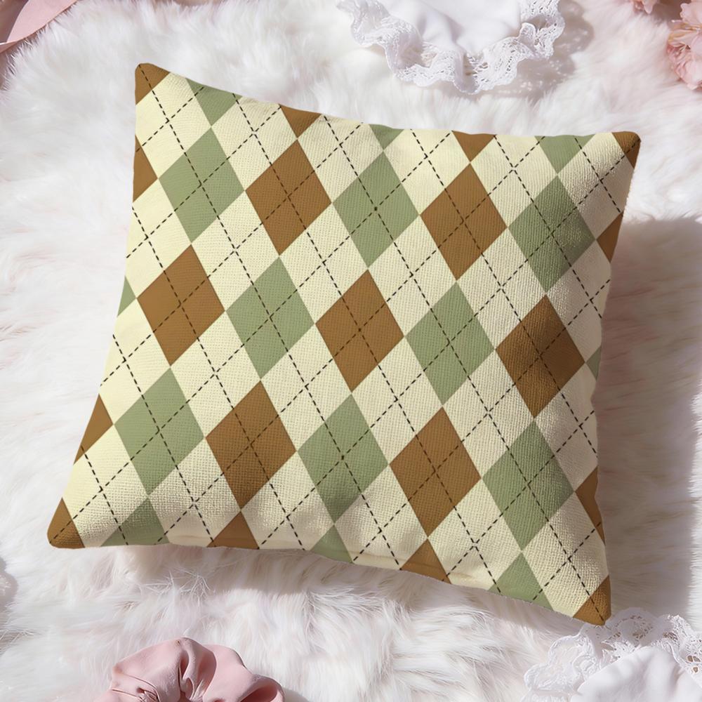 Argyle Texture Cushion Cover Premium Comfort Reversible Pillow Cove Two In One Design for Any Room Car Interior