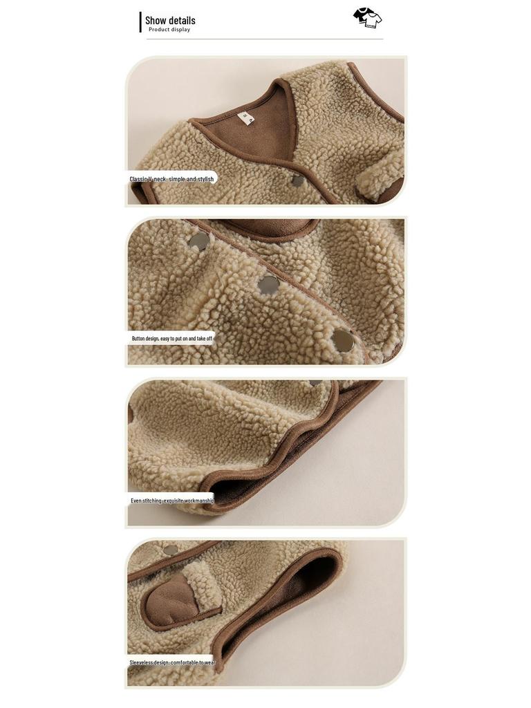 Korean Style Trendy Faux Fur Reversible Vest for Girls - Spring/Autumn Outerwear