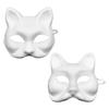 20 Pcs Face Cushion Kit Fox Cat Face Cushion DIY Halloween Masquer Set with Paint And Brush Make-up Party Prop for Dancing Party