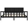 vidaXL Massivholzbett mit Kopfteil Schwarz 200x200 cm
