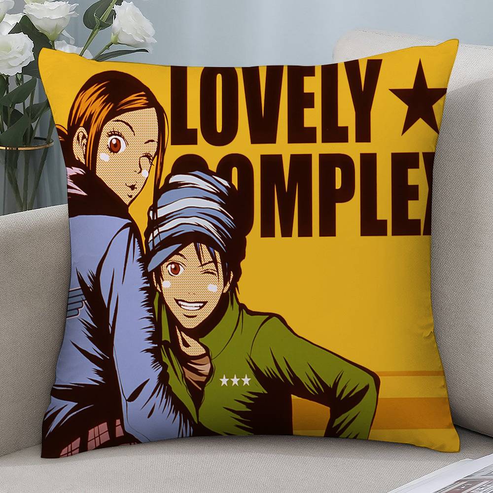 Anime L-Lovely C-Complex Pillow Case Short Plush Double-sided Print Square Throw Pillow Covers Sofa Home Cushion Decor